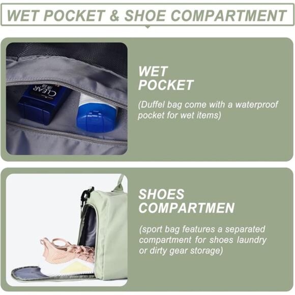 Weekender Duffel Bags for Women Men, Travel Totes Bag for Airplane, Cute Sports - Picture 6 of 7